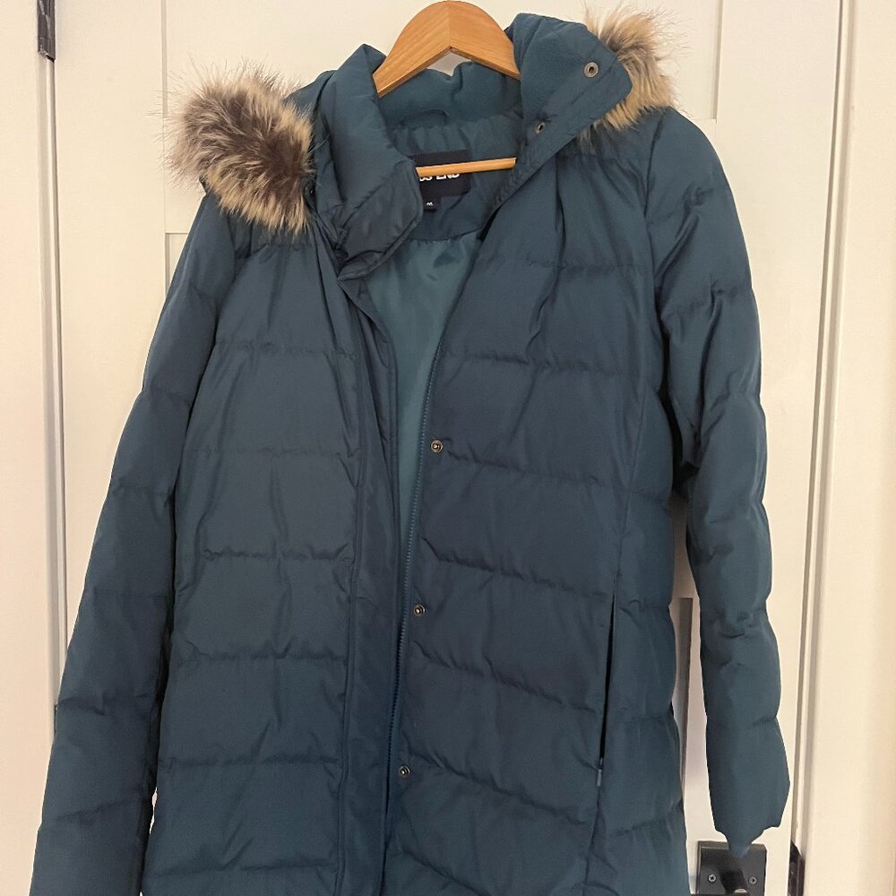 Navy Lands End Puffer Coat